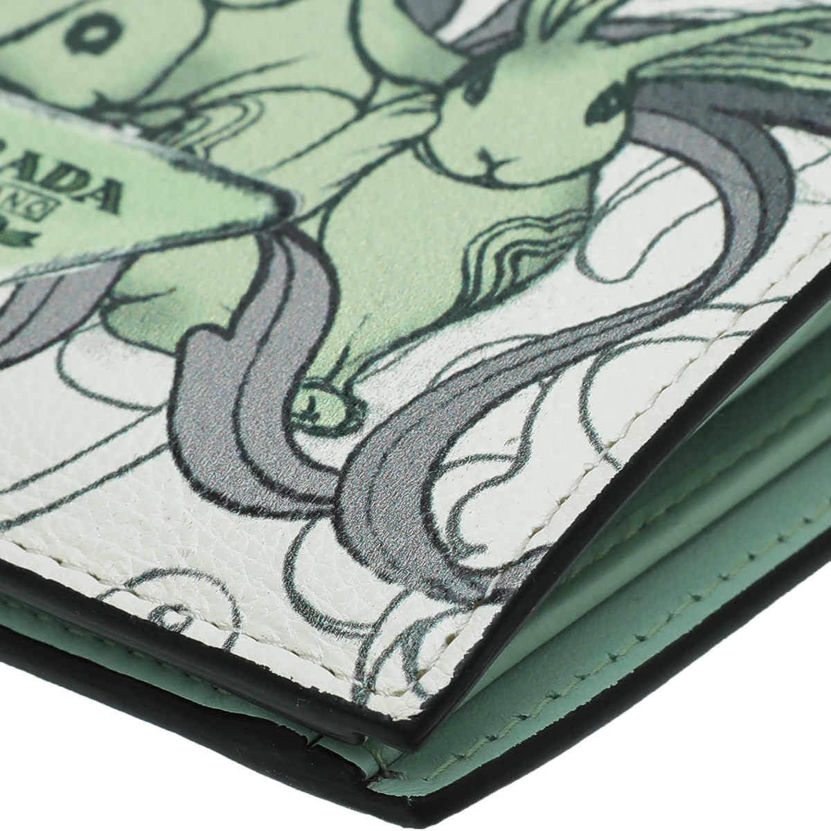 Prada White Multicolor Glace Rabbit Print Bifold Wallet – THE CLOSET