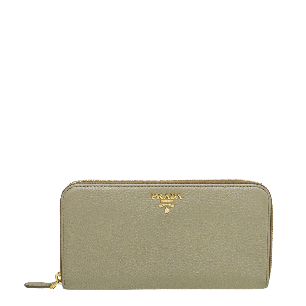 Prada Vitello Beige Grain Zip Around Wallet-Prada-THE CLOSET