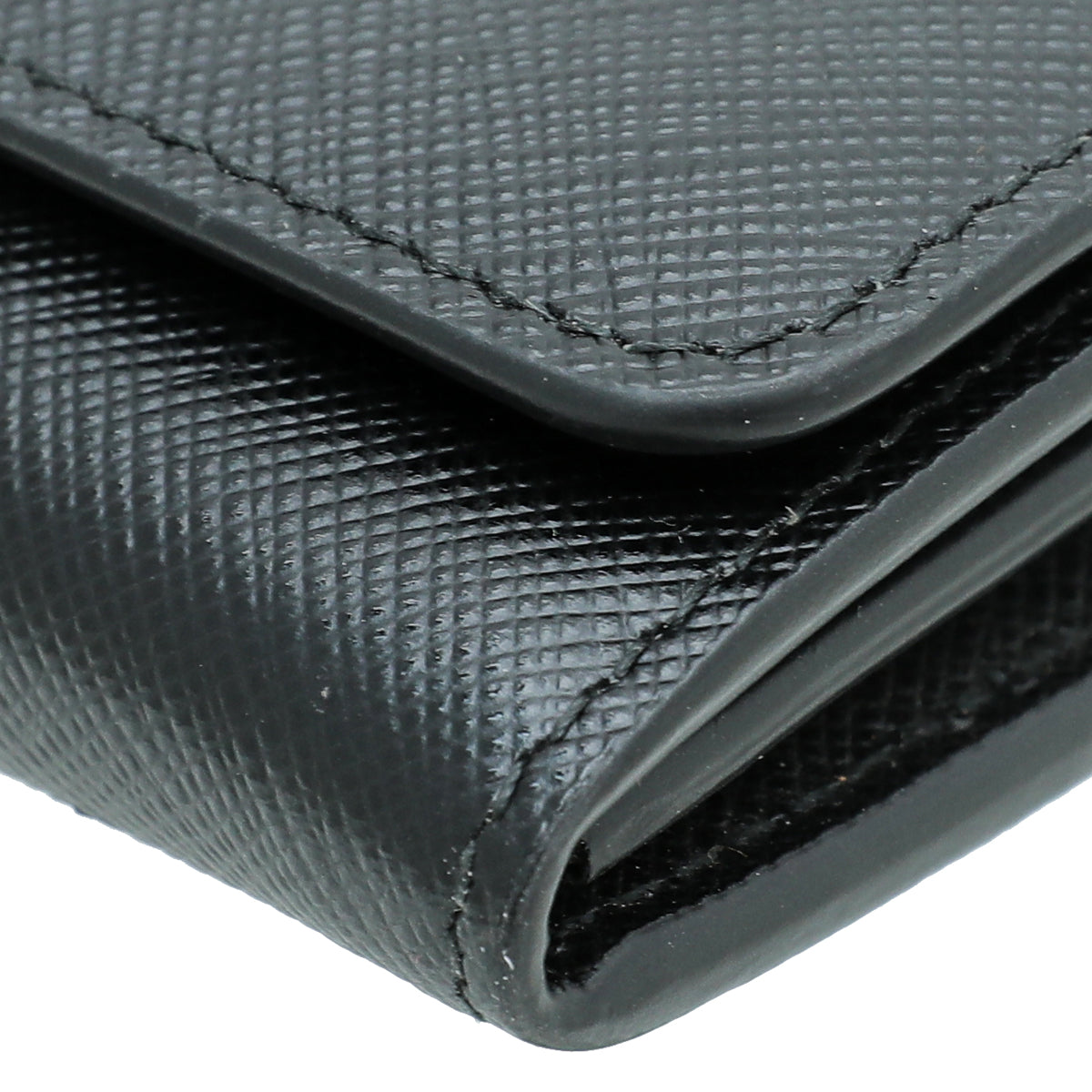 Prada Black Shine Monochrome Large Wallet