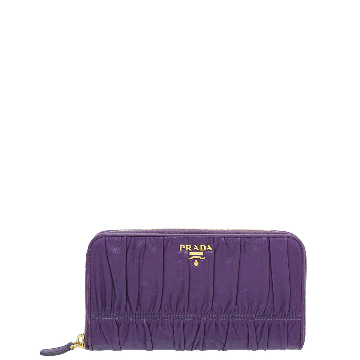 Prada Violet Nappa Gaufre Zip Around Wallet-Prada-THE CLOSET
