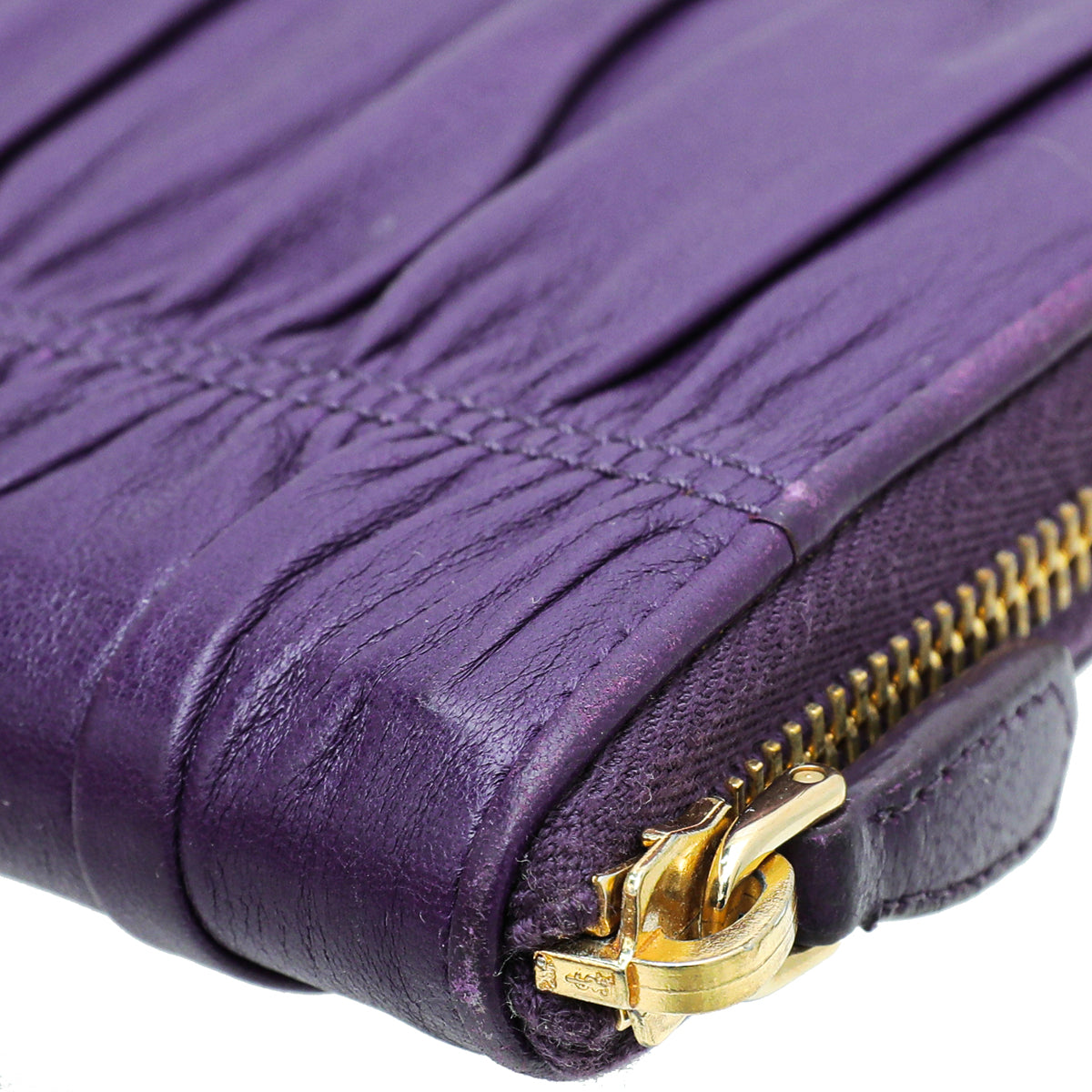 Prada Violet Nappa Gaufre Zip Around Wallet – THE CLOSET
