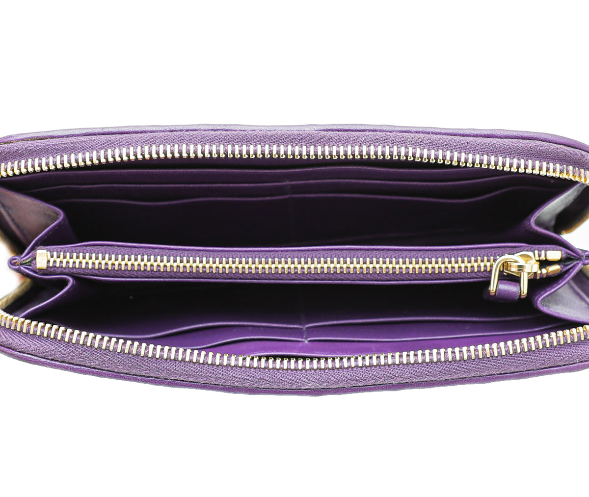 Prada Violet Nappa Gaufre Zip Around Wallet – THE CLOSET