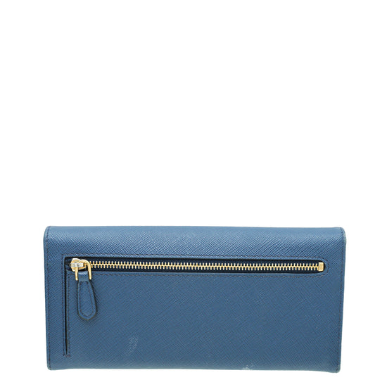 Prada Blue Flap Long Wallet