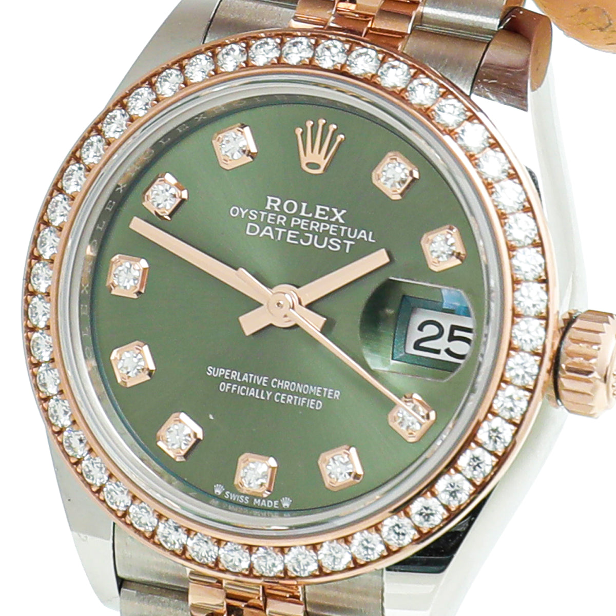 Rolex 18K Rose Gold ST.ST Diamond DateJust 28mm Watch