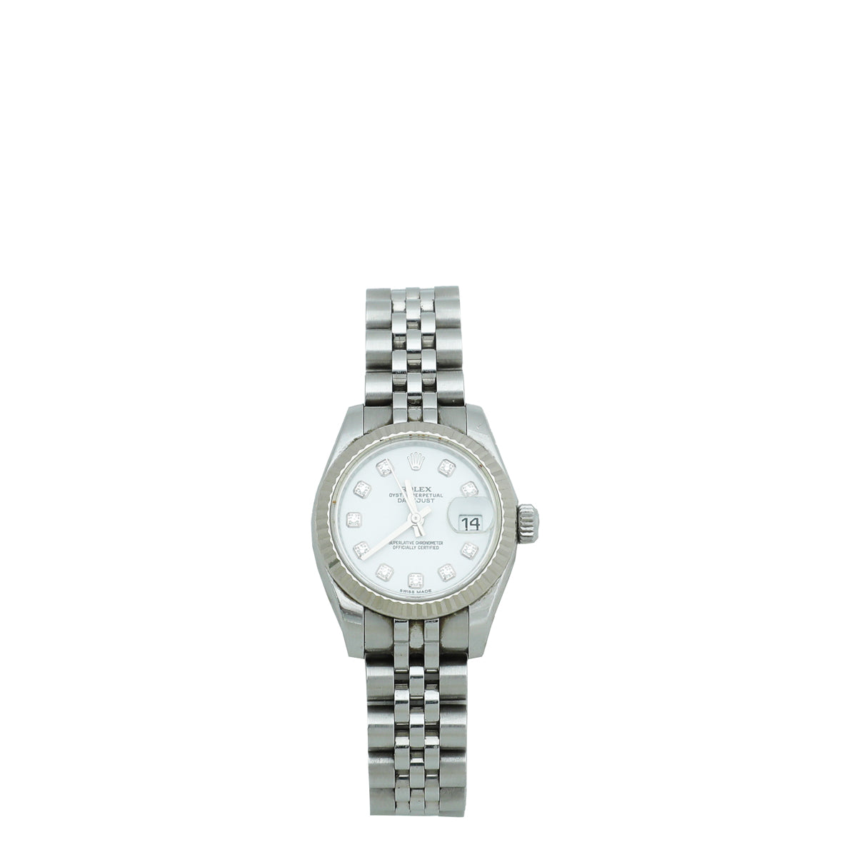 Rolex 18K White Gold ST.ST Diamonds Index Ladies Datejust 26mm Watch