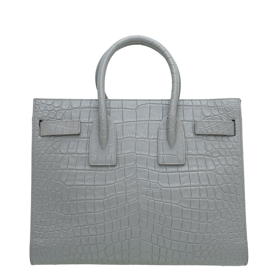 YSL Grey Croc Sac De Jour Small Bag