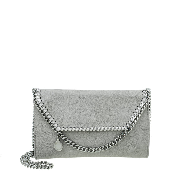 Stella McCartney Gray Fold Over Falabella Chain Mini Bag