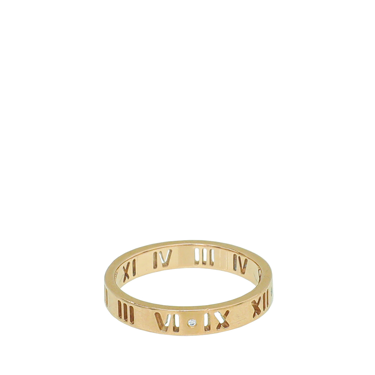 Tiffany & Co 18K Rose Gold Diamond Atlas Pierced Ring 54-55-Tiffany & Co-THE CLOSET