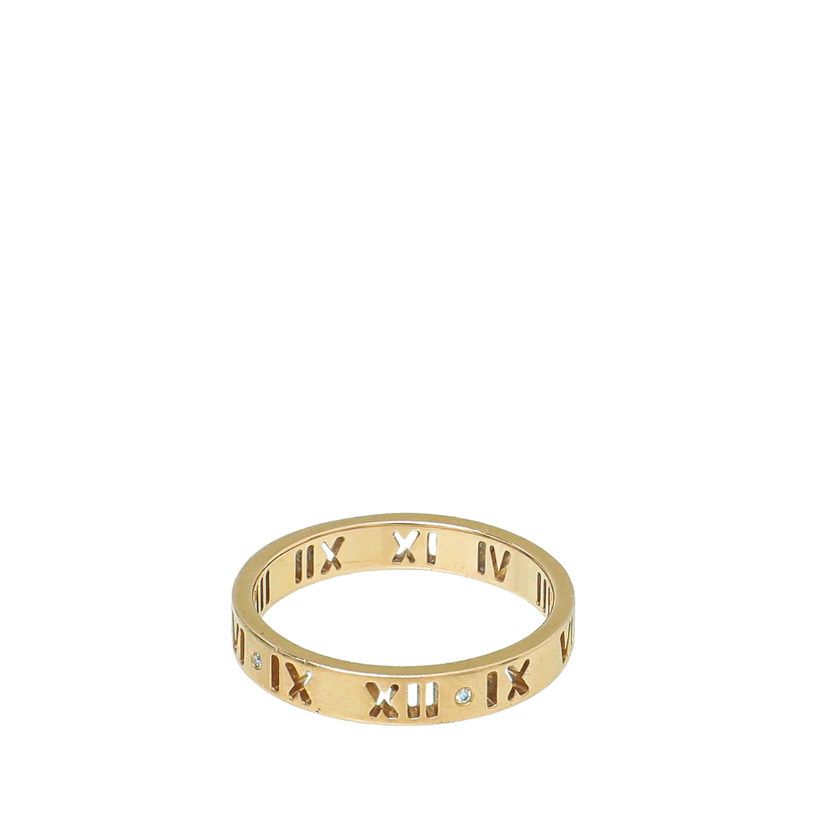 Tiffany & Co 18K Rose Gold Diamond Atlas Pierced Ring 54-55-Tiffany & Co-THE CLOSET