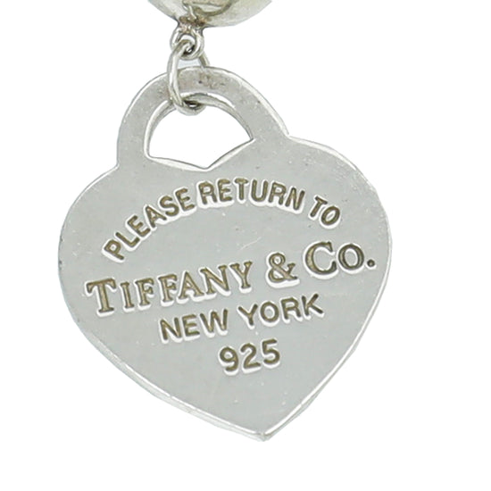 Tiffany & Co Silver Heart Tag Bead Bracelet