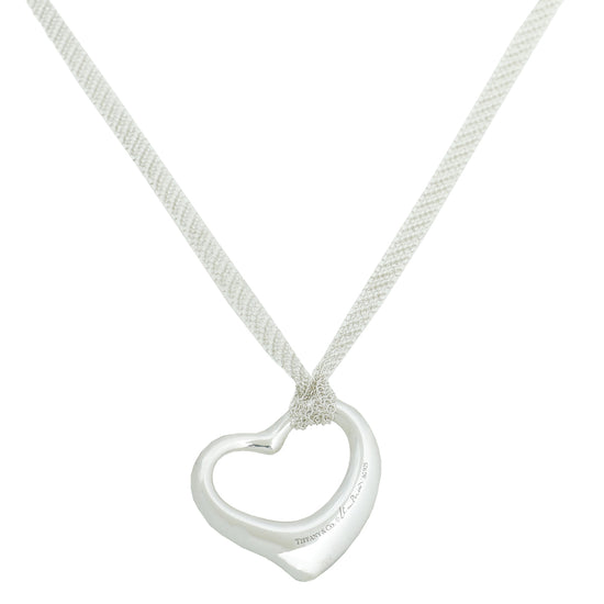 Elsa Peretti™ Mesh tie necklace in sterling silver with freshwater pearls.  | Tiffany & Co.