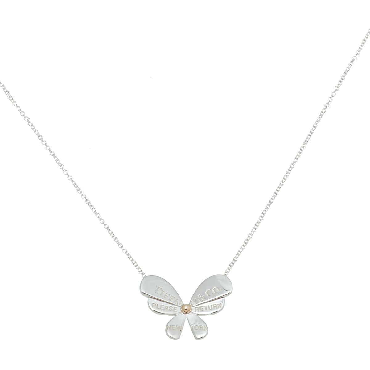 Tiffany & Co Sterling Silver & Rose Gold Love Bugs Butterfly Pendant Necklace-Tiffany & Co-THE CLOSET