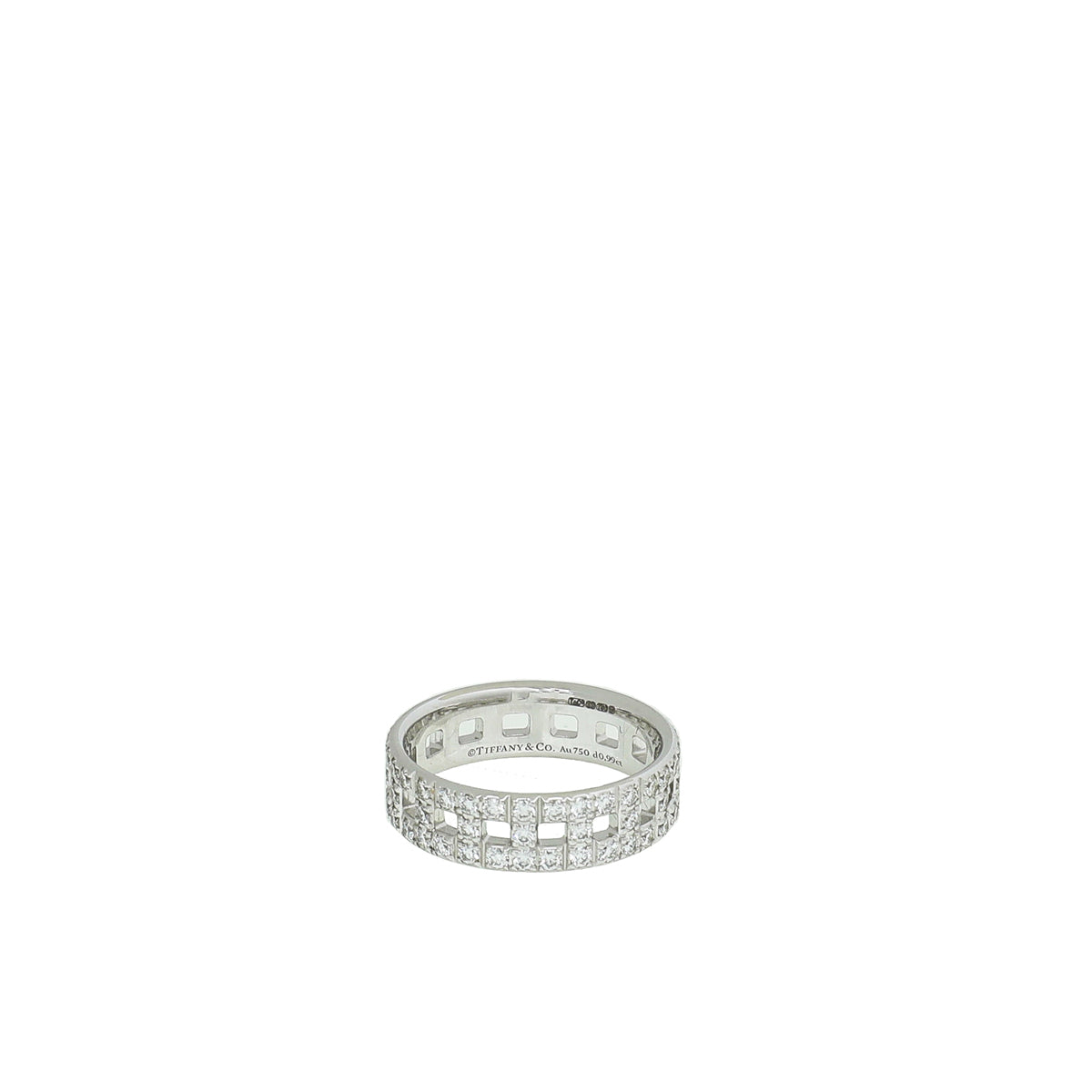Tiffany & Co 18K White Gold Diamond T True Wide Ring 52-Tiffany & Co-THE CLOSET