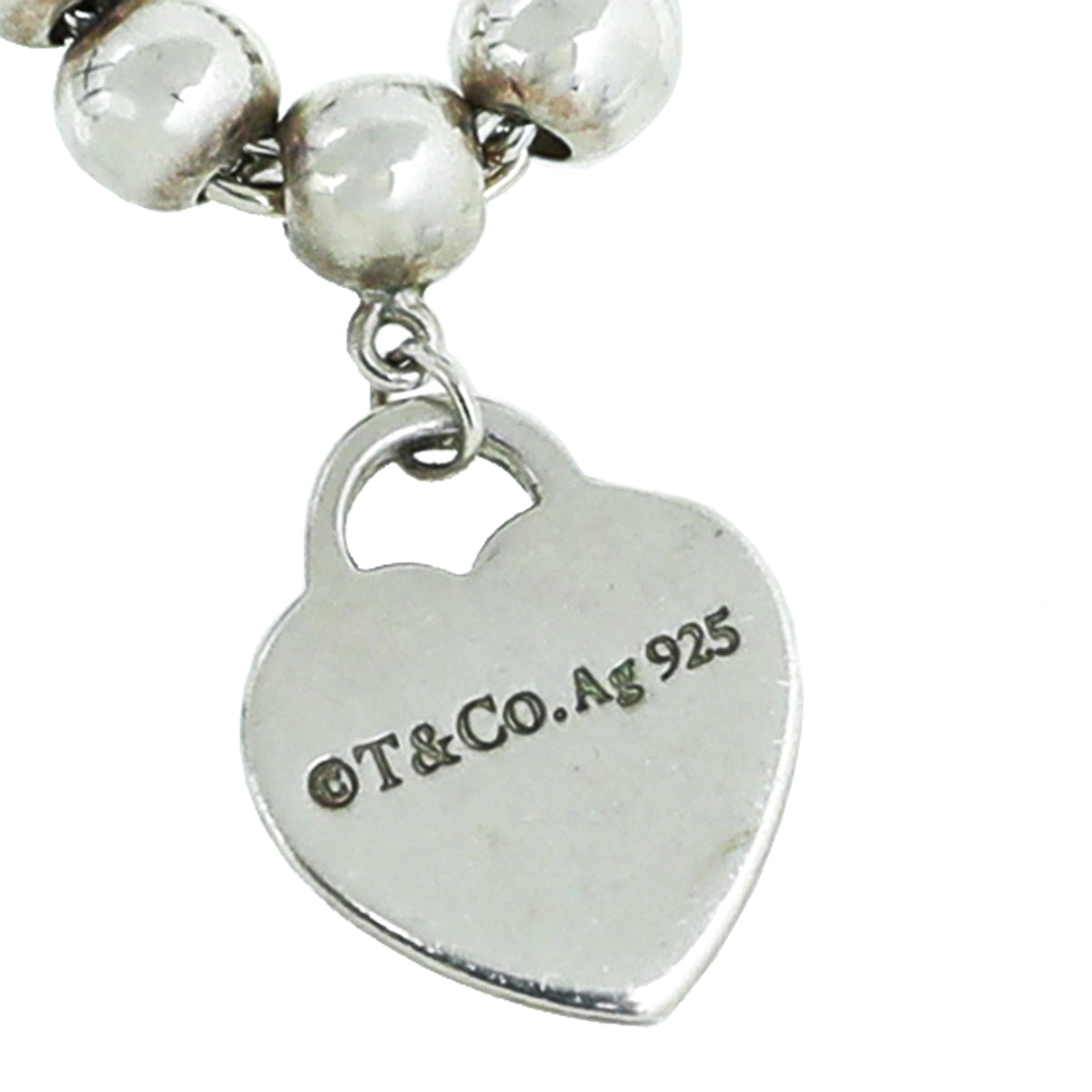 Tiffany & Co Silver Heart Tag Bead Bracelet-Tiffany & Co-THE CLOSET