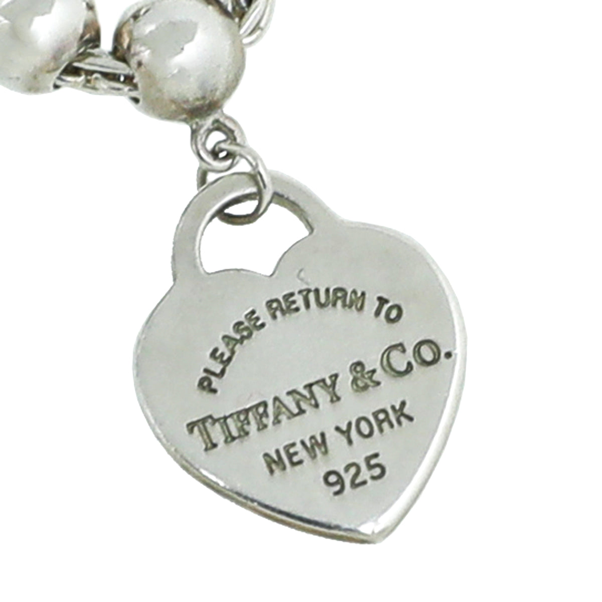 Tiffany & Co Silver Heart Tag Bead Bracelet-Tiffany & Co-THE CLOSET