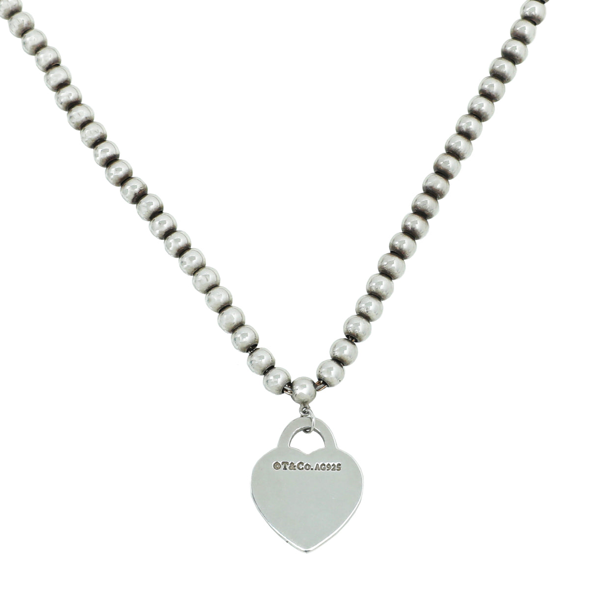 Tiffany & Co Heart Tag Bead Necklace
