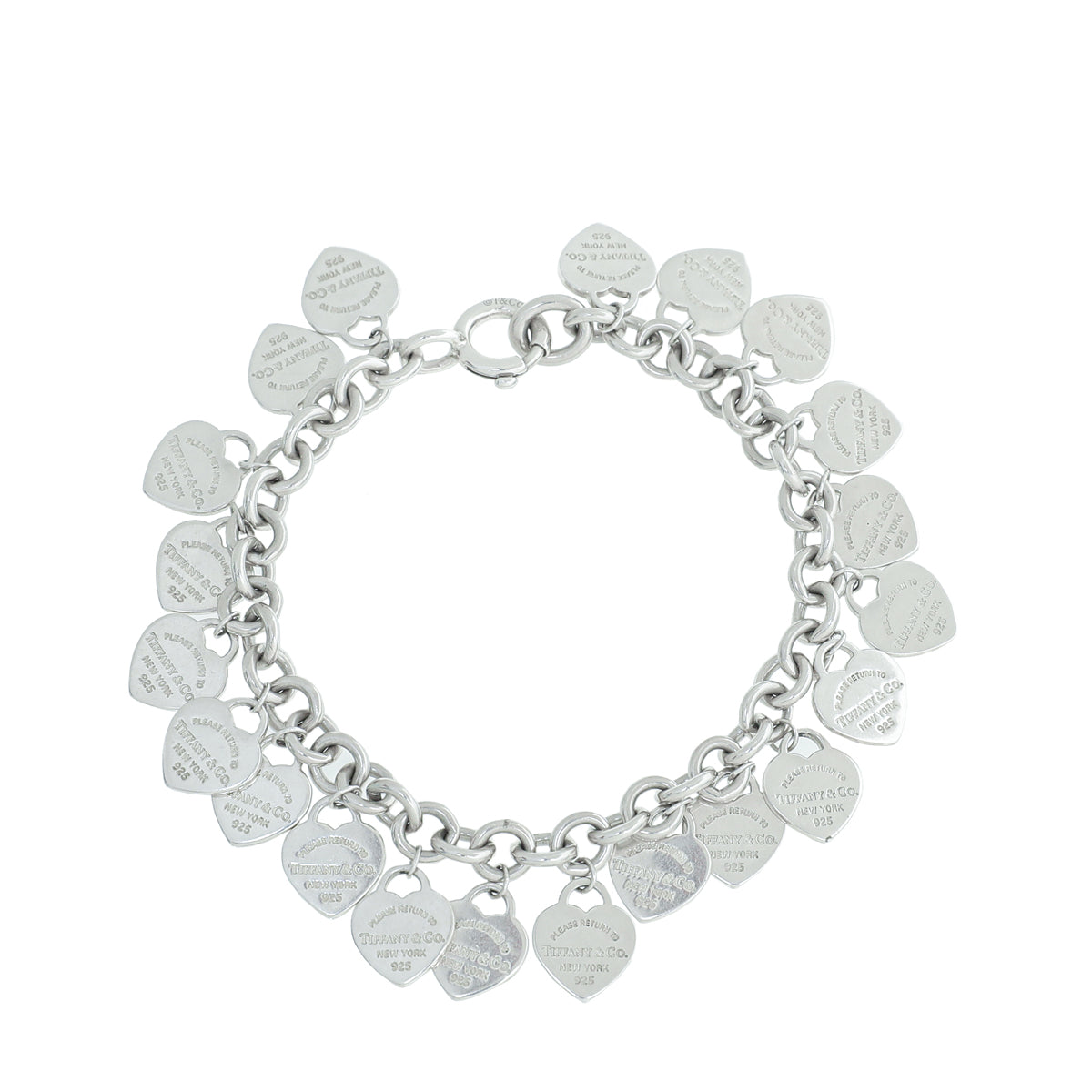 Tiffany & Co Sterling Silver Multi-Heart Tag Bracelet