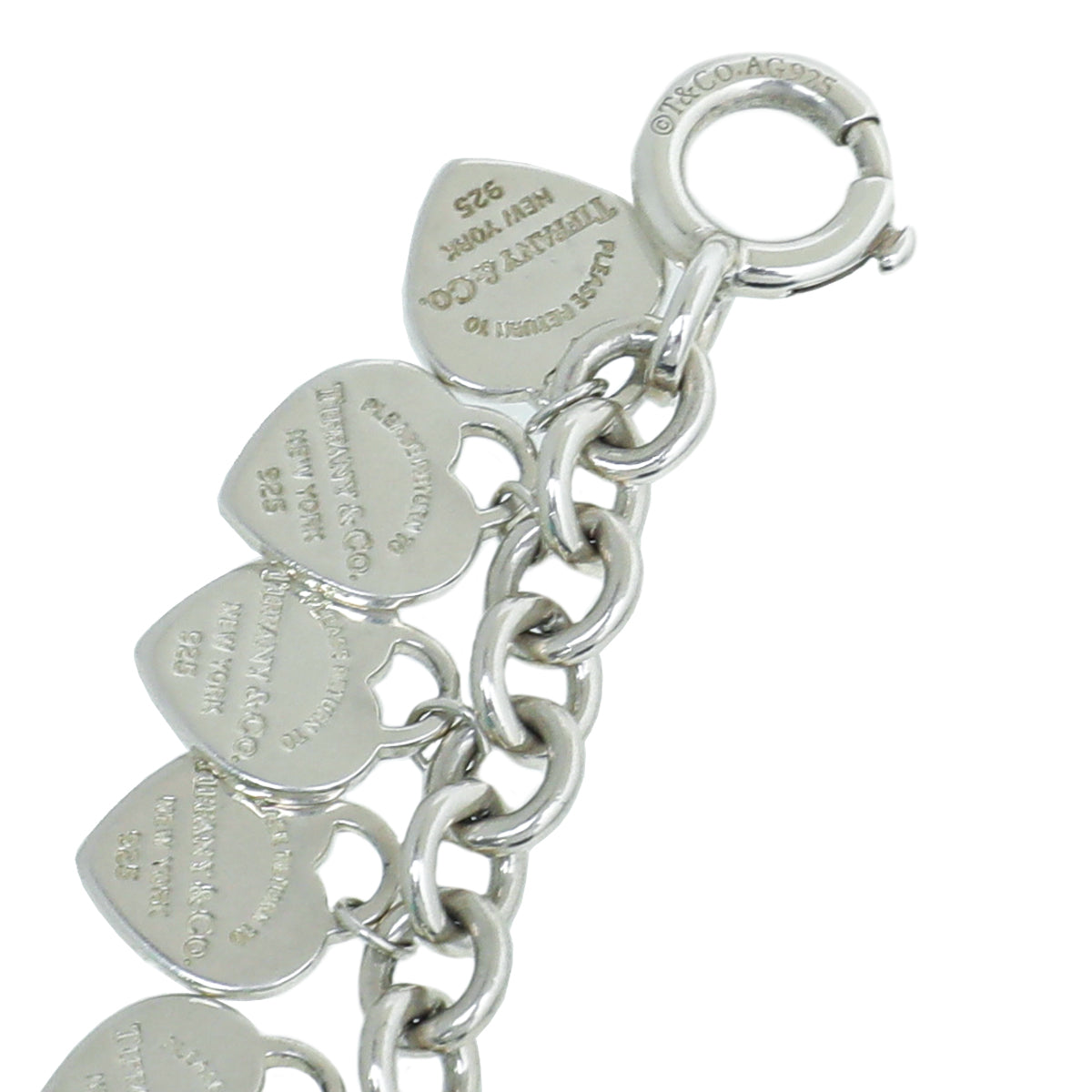 Tiffany & Co Sterling Silver Multi-Heart Tag Bracelet-Tiffany & Co-THE CLOSET