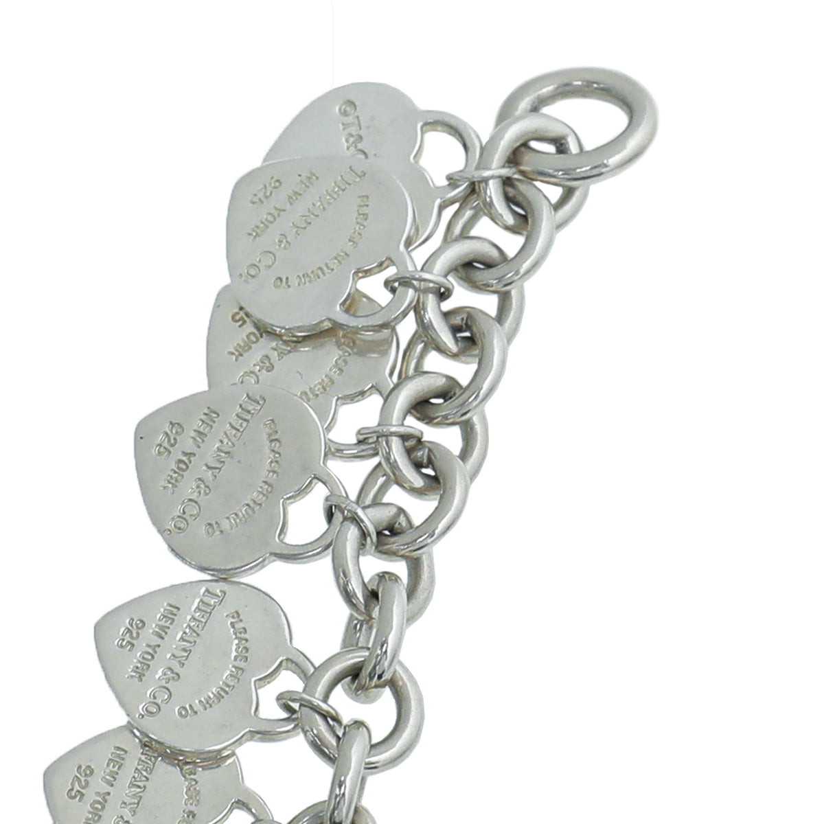 Tiffany & Co Sterling Silver Multi-Heart Tag Bracelet