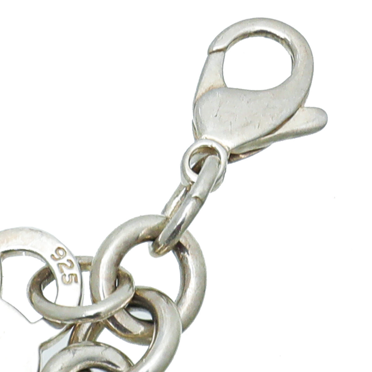 Tiffany & Co Sterling Silver Chain Link Heart Tag Charm Bracelet