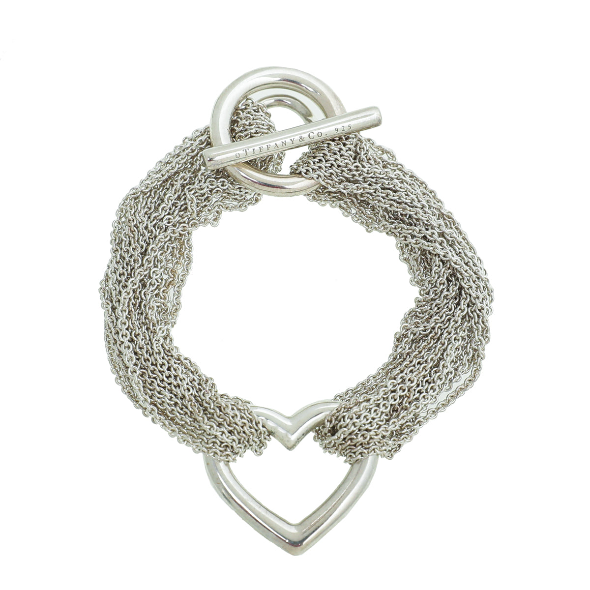 Tiffany & Co Silver Multi-Strand Mesh Heart Bracelet-Tiffany & Co-THE CLOSET