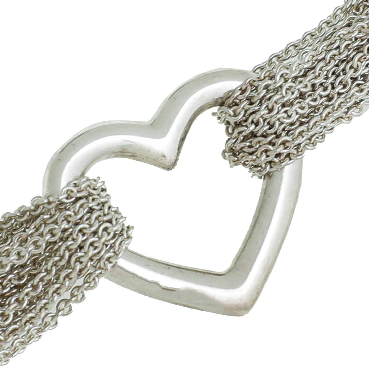 Tiffany & Co Silver Multi-Strand Mesh Heart Bracelet-Tiffany & Co-THE CLOSET