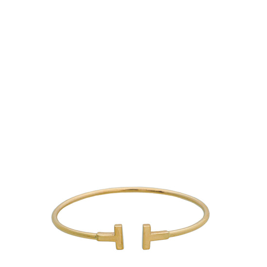 Tiffany & Co 18K Rose Gold Narrow T Wire Bracelet