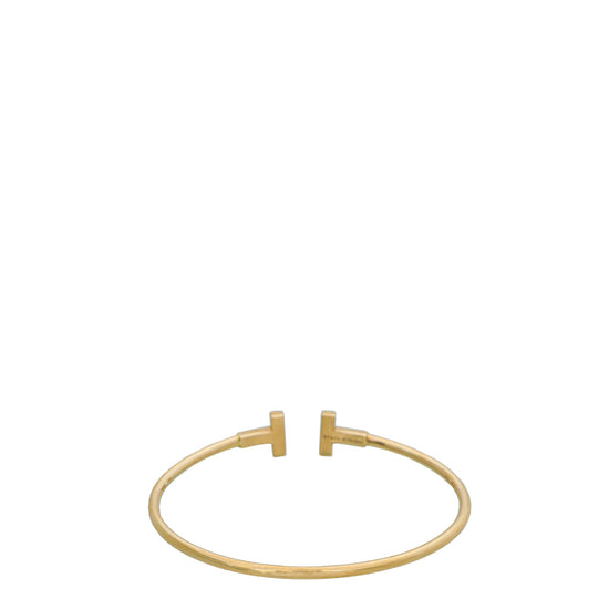 Tiffany & Co 18K Rose Gold Narrow T Wire Bracelet