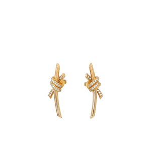 Tiffany & Co 18K Rose Gold Diamond Knot Earrings