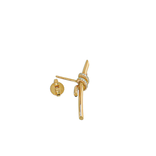 Tiffany & Co 18K Rose Gold Diamond Knot Earrings