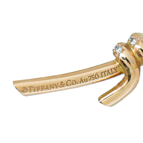 Tiffany & Co 18K Rose Gold Diamond Knot Earrings
