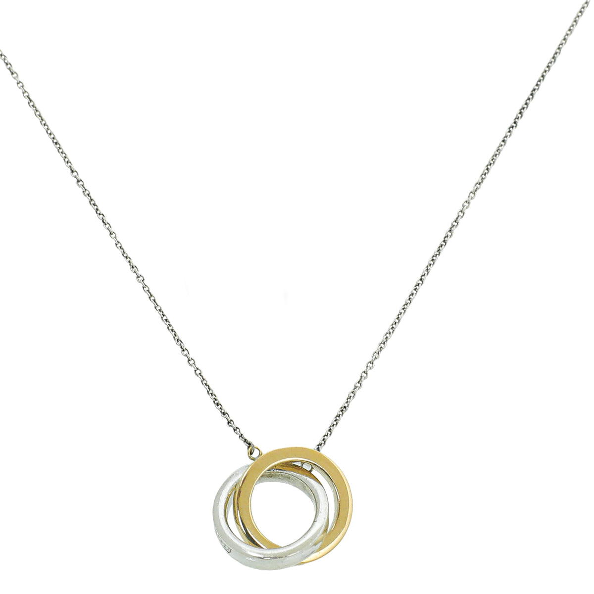 Tiffany & Co 18K Yellow Gold Sterling Silver Interlocking Circles Necklace-Tiffany & Co-THE CLOSET