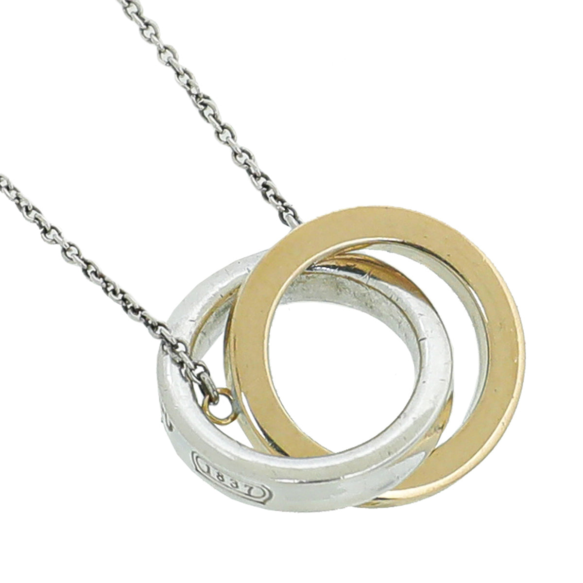 Tiffany & Co 18K Yellow Gold Sterling Silver Interlocking Circles Necklace-Tiffany & Co-THE CLOSET