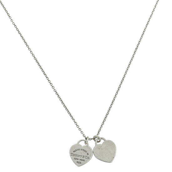Return to Tiffany® Double Heart Tag Pendant in Silver and Rose Gold, Mini,  Gold And Silver Necklace - valleyresorts.co.uk