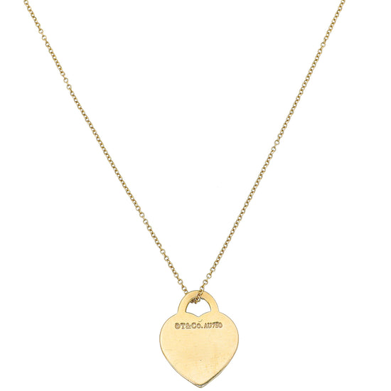 Tiffany & Co 18K Pink Gold Heart Tag Pendant Necklace