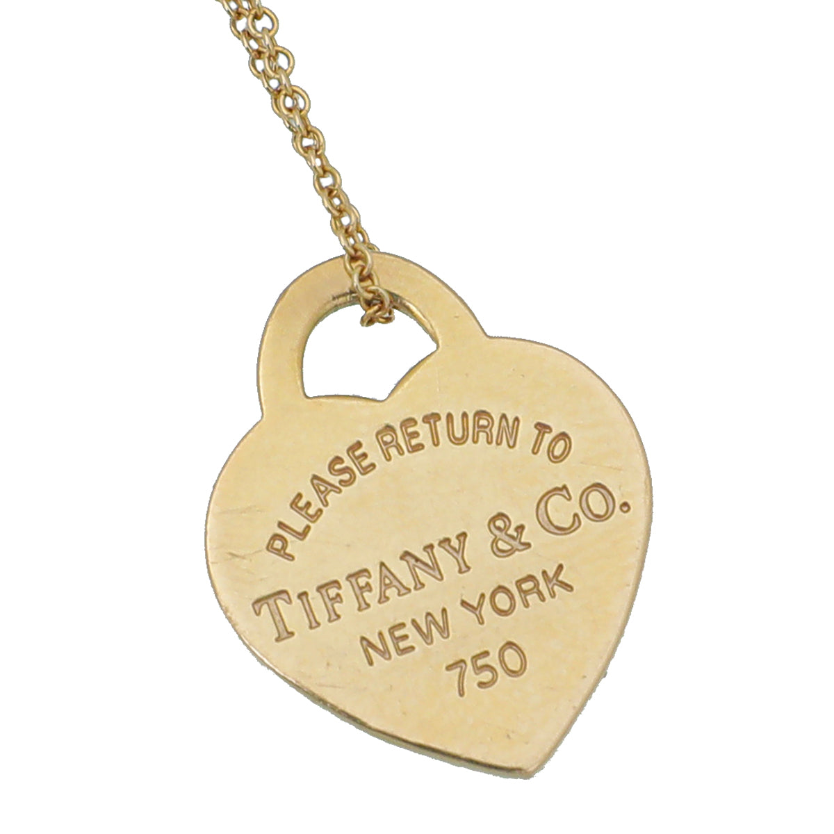 Yellow Gold Heart Tag Necklace - Engraved Jewelry from The Silver Store