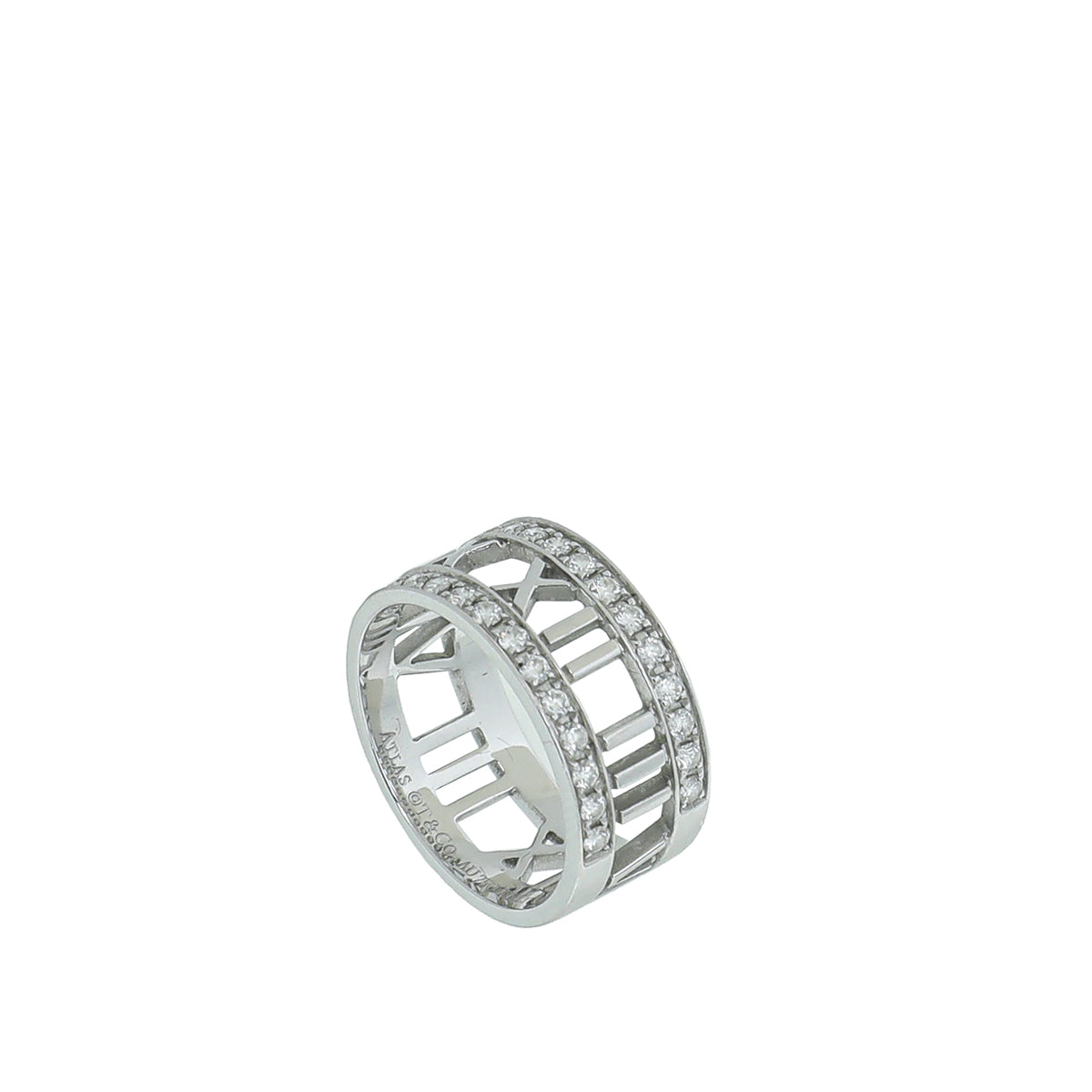 Tiffany & Co 18K White Gold Diamond Atlas Diamond Ring-Tiffany & Co-THE CLOSET