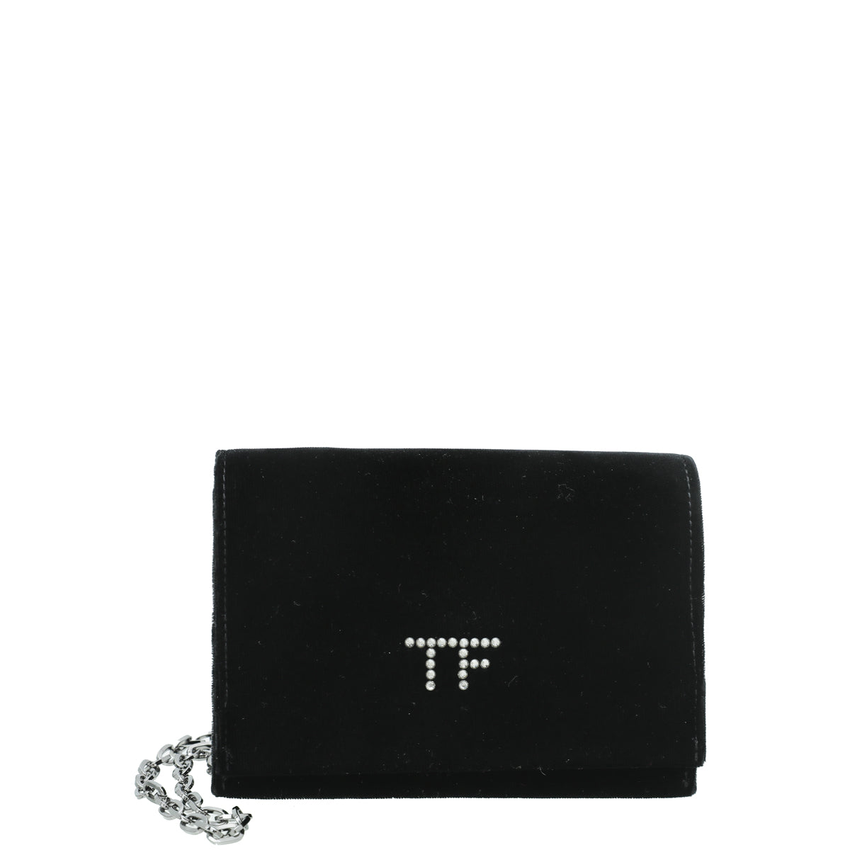 Tom Ford Black TF Crystal Velvet Chain Crossbody Bag-Tom Ford-THE CLOSET