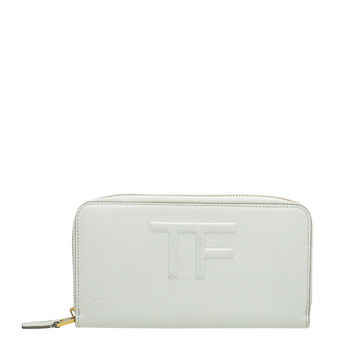 Tom Ford White TF Zip Around Wallet-Tom Ford-THE CLOSET