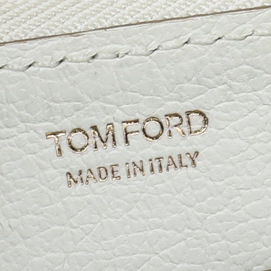 Tom Ford White TF Zip Around Wallet