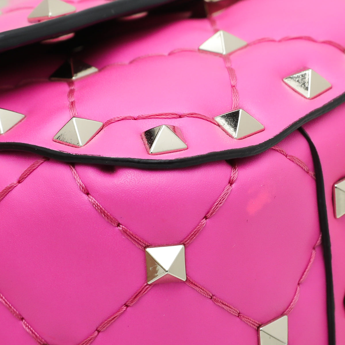 Valentino Neon Pink Rockstud Spike Micro Bag