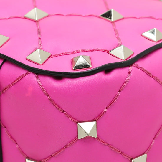 Valentino Neon Pink Rockstud Spike Micro Bag