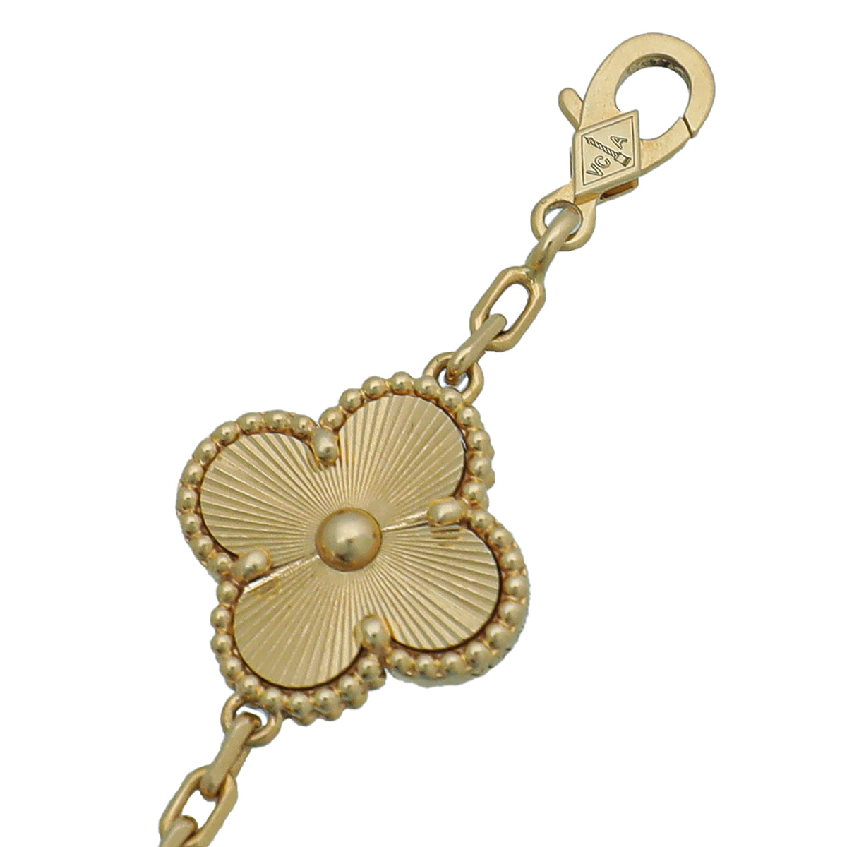 Van Cleef & Arpels 18K Yellow Gold Vintage Alhambra 5 Motifs Bracelet-Van Cleef & Arpels-THE CLOSET