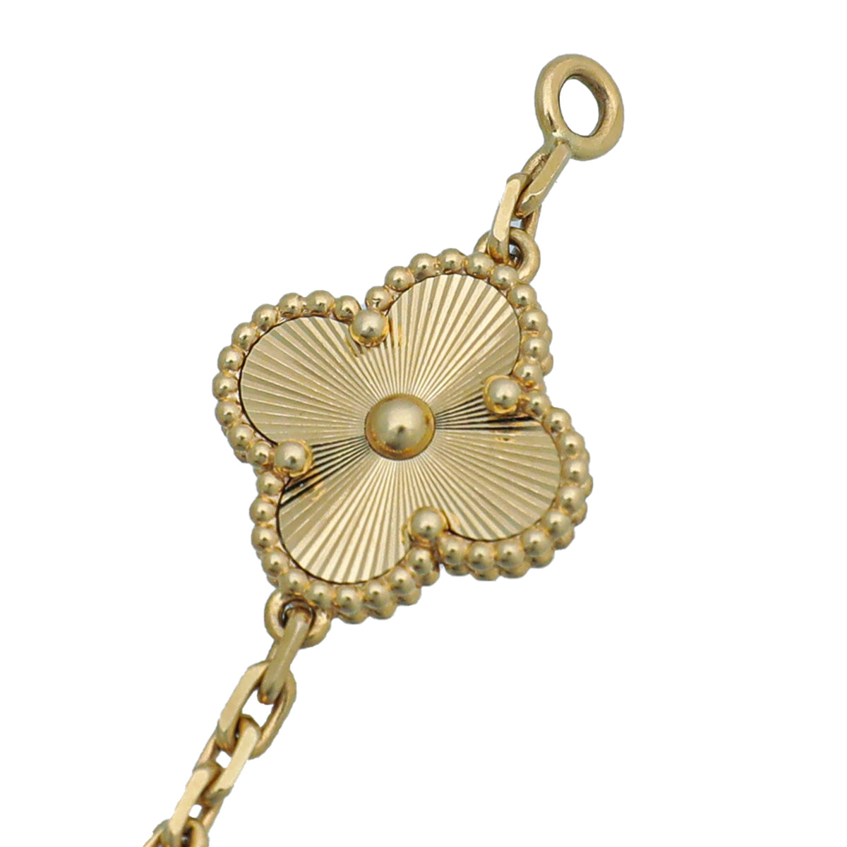 Van Cleef & Arpels 18K Yellow Gold Vintage Alhambra 5 Motifs Bracelet