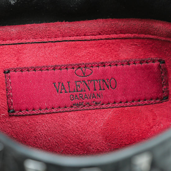 Valentino Black Rockstud Spike Flap Chain Bag Small