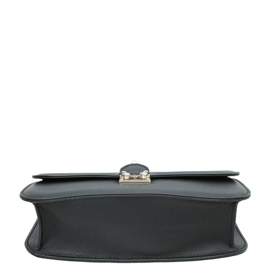 Valentino Black Glam Lock Rockstud Medium Flap Bag