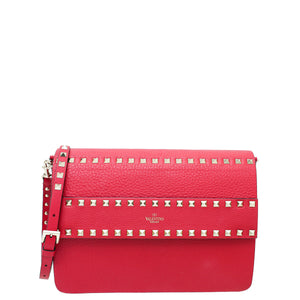 Valentino Red Rockstud Flap Bag