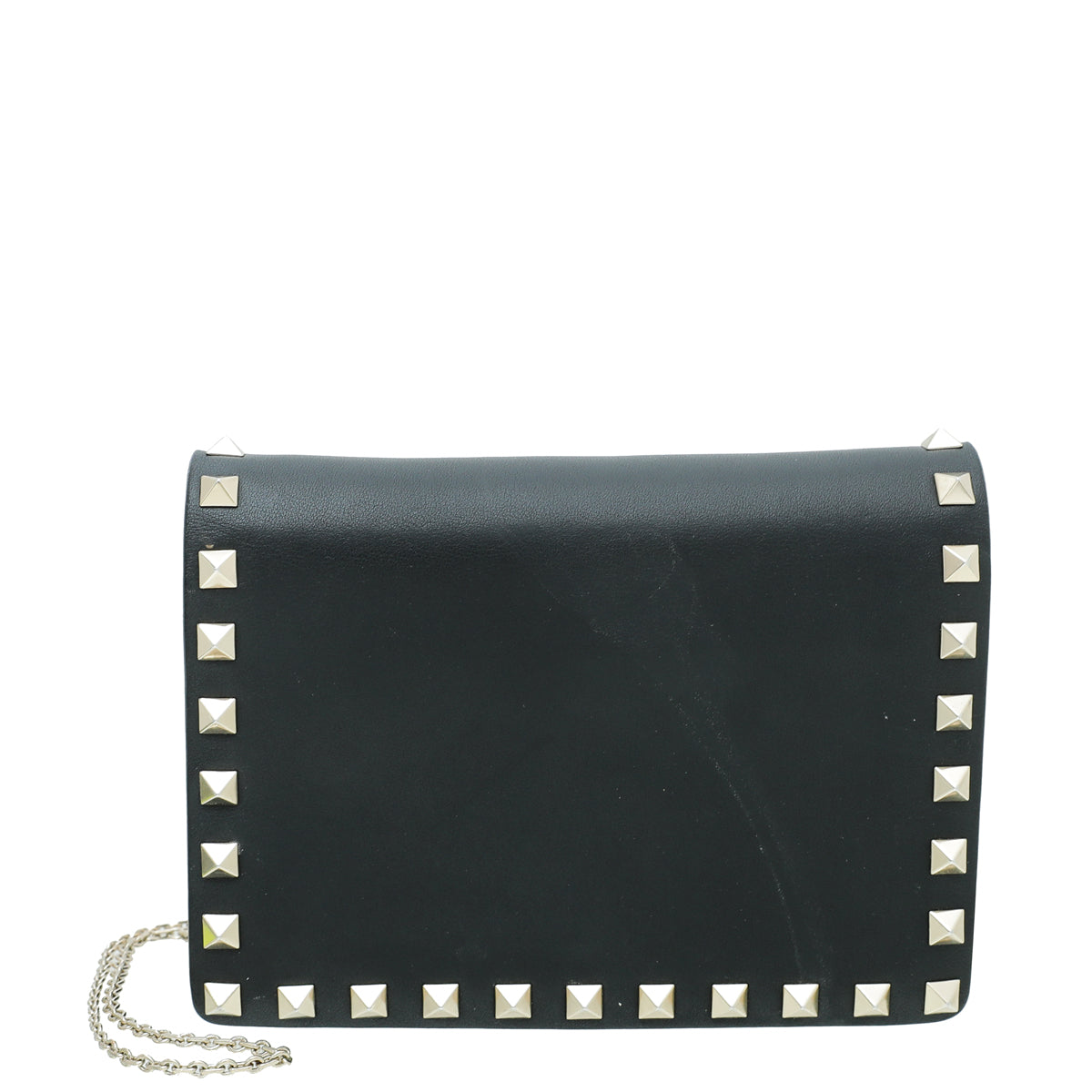 Valentino Black Rockstud Pouch on Chain-Valentino-THE CLOSET