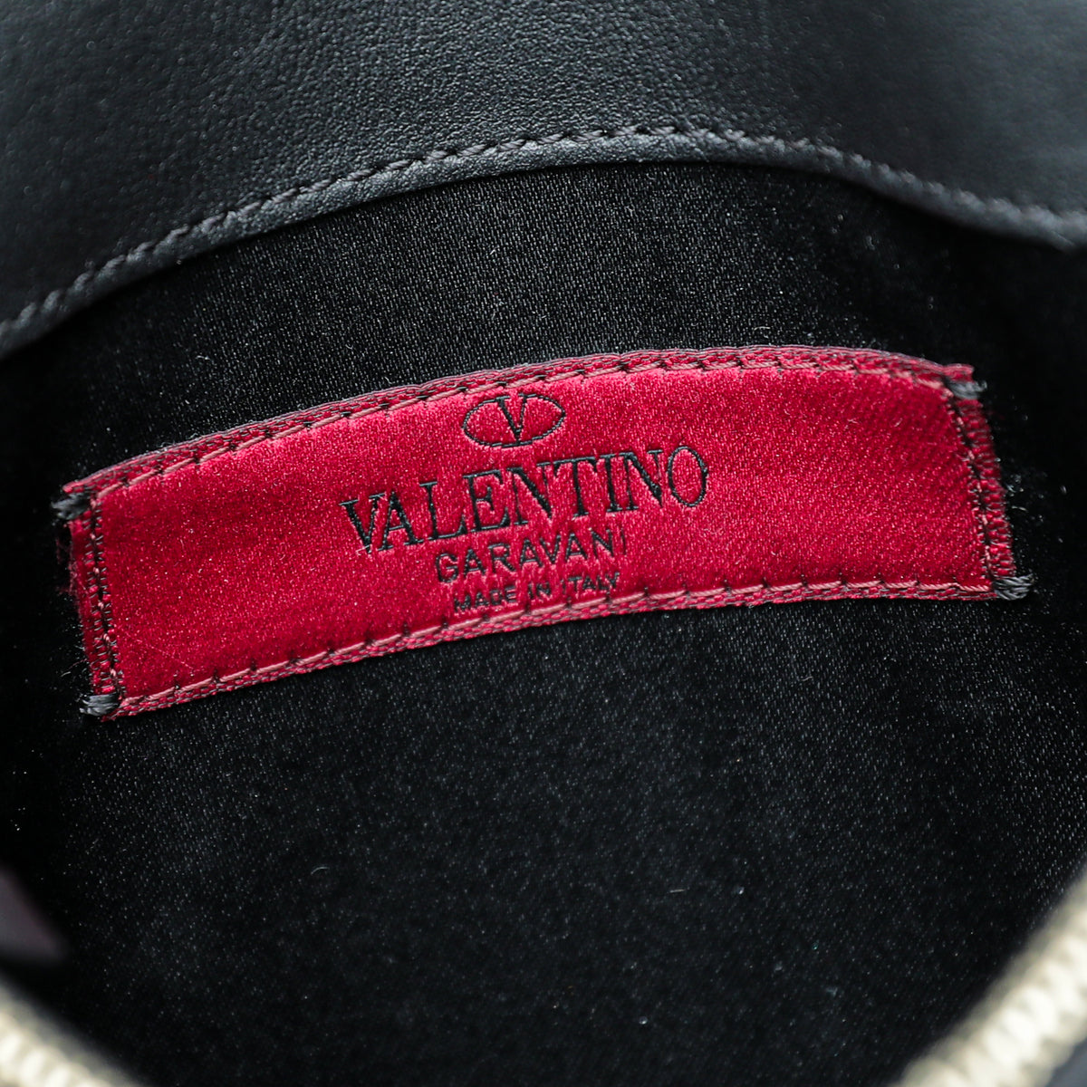 Valentino Black Rockstud Pouch on Chain