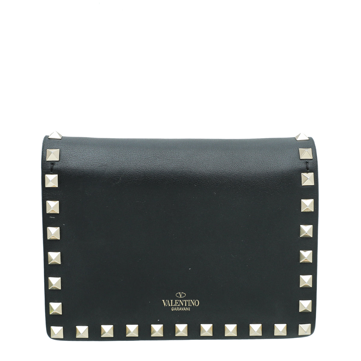 Valentino Black Rockstud Pouch on Chain-Valentino-THE CLOSET